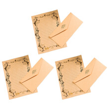 Vintage-inspired writing paper set with kraft envelopes, 24
