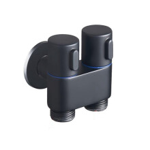 Rubinetto A Parete 1 In 2 Out Valvola Ad Angolo Deviatore Rubinetto da Bagno A Doppio Comando per Autopulizia (Nero)