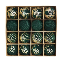Christmas ball ornaments dark green 16 pieces