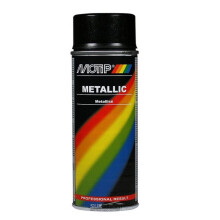 Bomboletta spray Motip Nero metallizzato lucido 400ml M04049 auto per moto scooter