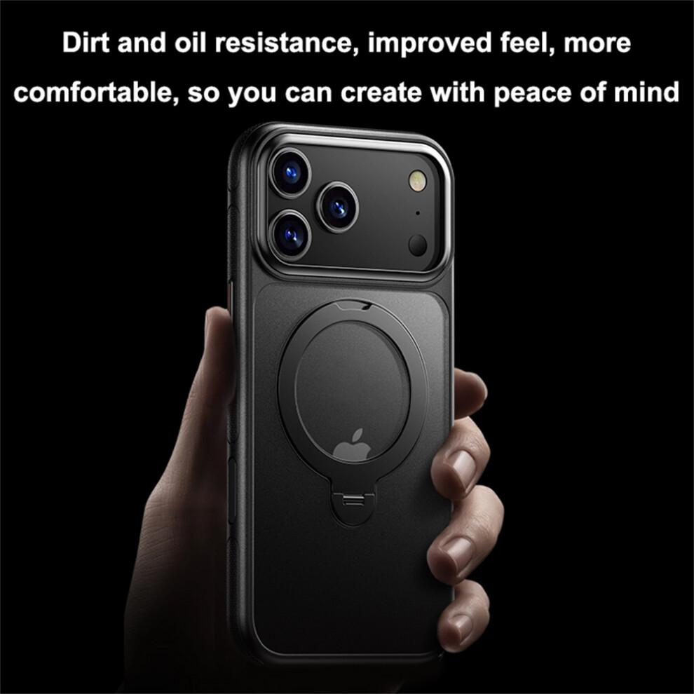 (Black) For Iphone 17 Pro Case Compatible With Magsafe Drop Proof Tpu Pc Kickstand Phone Cover Black 6914298425381