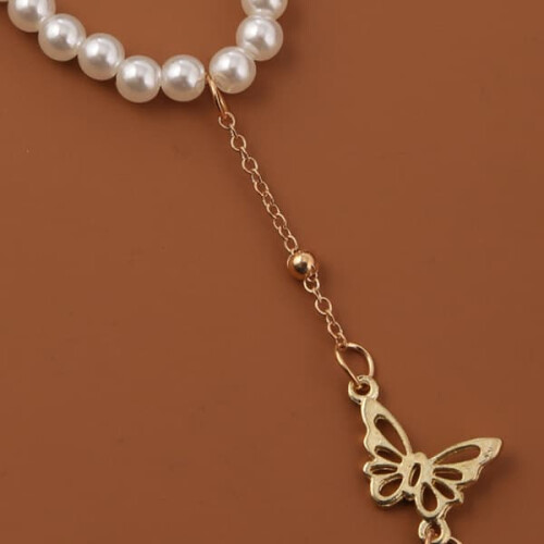 Pearl Hand Chain Bracelet Multilayer Ring 1 Piece 1