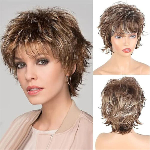 Women's Gradient Short Curly Fluffy Wig Synthetic 1pc