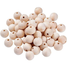 Wooden beads natural round 20 mm 100 pcs
