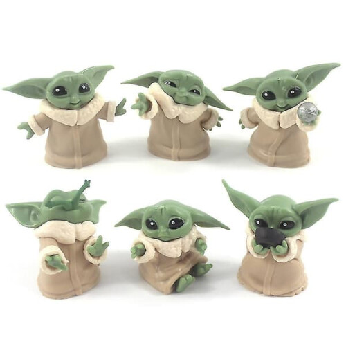 Πακέτο 6 φιγούρων Star Wars Baby Yoda με κούκλες παιχνιδιού, στολίδι για τούρτα