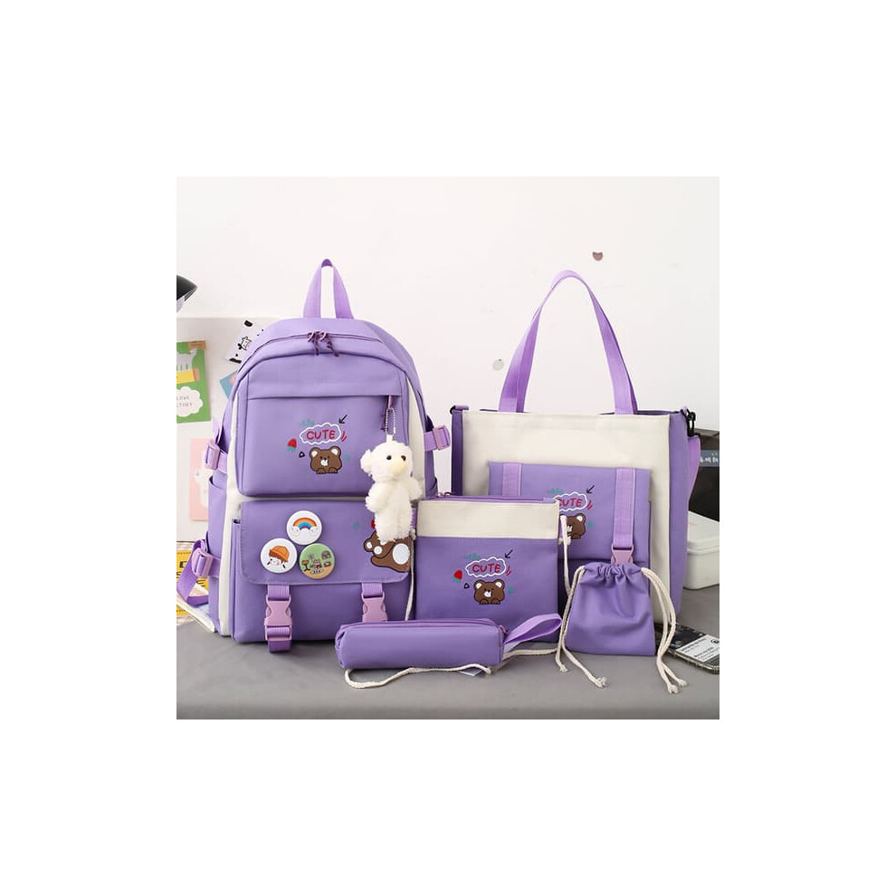 Elementary school backpack set for girls 5-piece