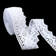 White cotton lace ribbon 10 meters for crafts and decoration