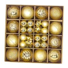 Christmas Ball Ornaments Set Gold 44 pcs