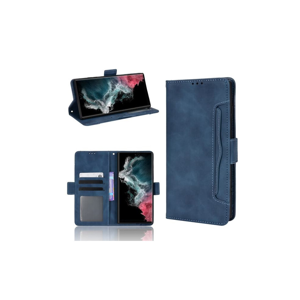 Wallet Case For Samsung Galaxy S22 Ultra Multi-Slot Blue 962125346879
