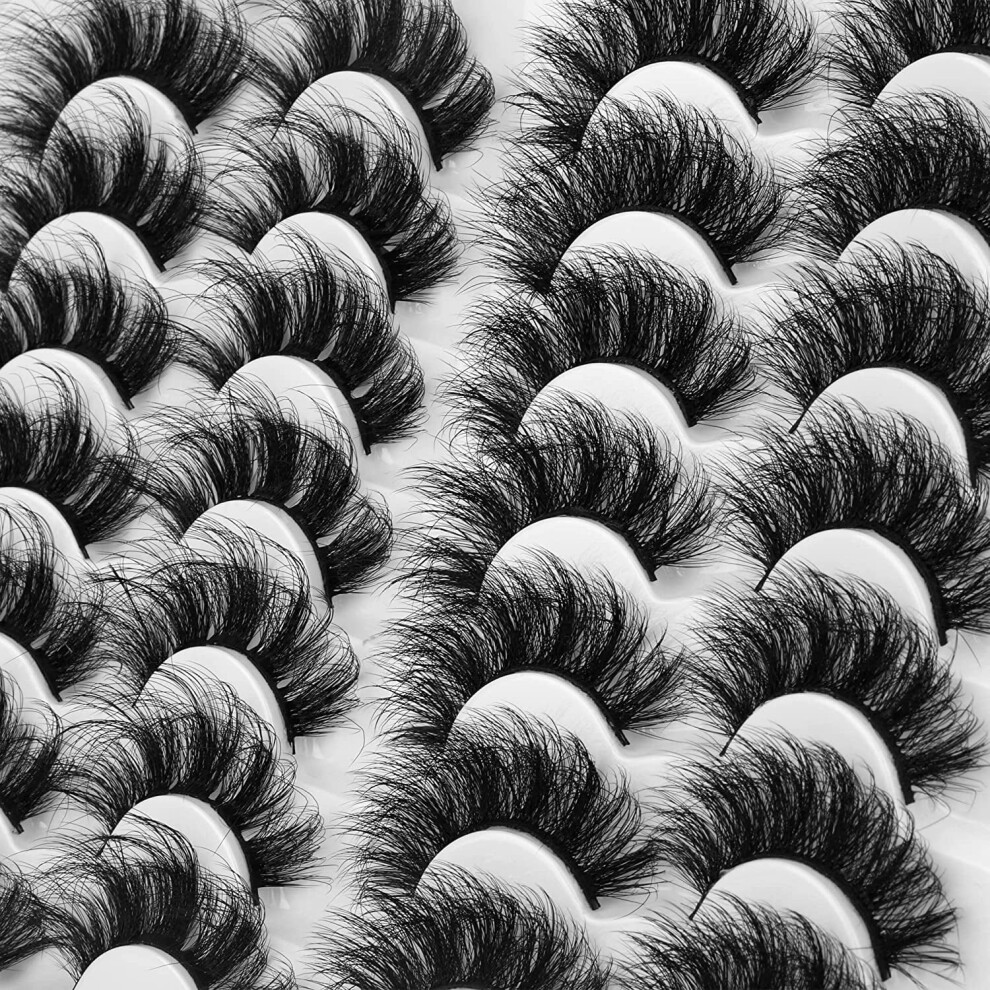 Mink False Eyelashes Fluffy Wispy 14 Pairs