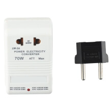 Convertidor de voltaje elevador y reductor de 110V/120V a 220V/240V, transformador de 70W, ideal para viajes.