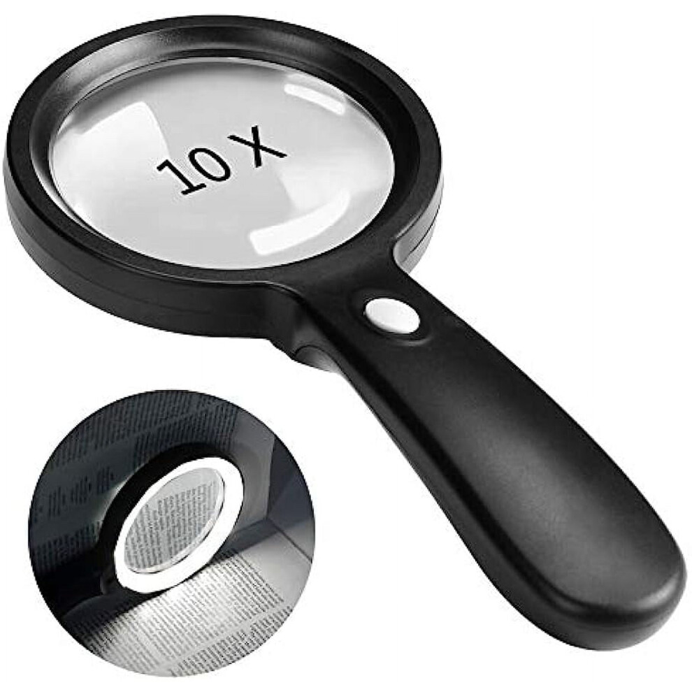 10X Illuminated Magnifying Glass with 12 LED Lights