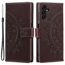 SKALO comhoiriúnach le Cás Sparán Mandala Samsung A55 5G - Donn Donn