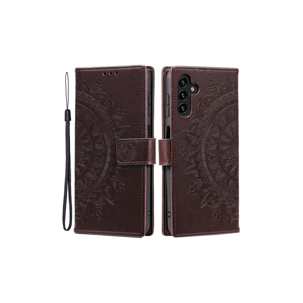 Skalo Mandala Wallet Case For Samsung A55 5G - Brown 962125341577