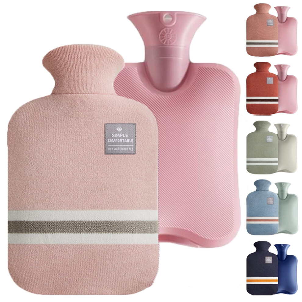 Hot Water Bottle with Knitted Cover 1000ml or 2000ml