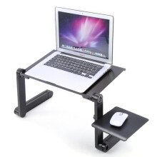 Multifunctional laptop desk with mouse pad and cooling fan