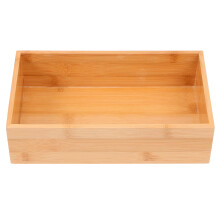 Caja organizadora de almacenamiento de bambú para cubiertos de cocina, cajón de madera para utensilios de cocina, contenedores abiertos de madera