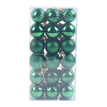 Green Christmas Tree Balls Shatterproof Plastic 36PCS 4CM