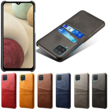 Kompatibel mit Samsung Galaxy A42 Schutzhülle aus Leder, Kartenschutz für Visa und American Express - Schwarz A42