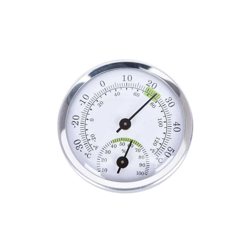 Indoor Analog Hygrometer Thermometer Silver 962029667711