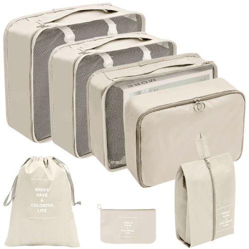 INF Packing Cubes Set for Suitcase Beige 7 pcs