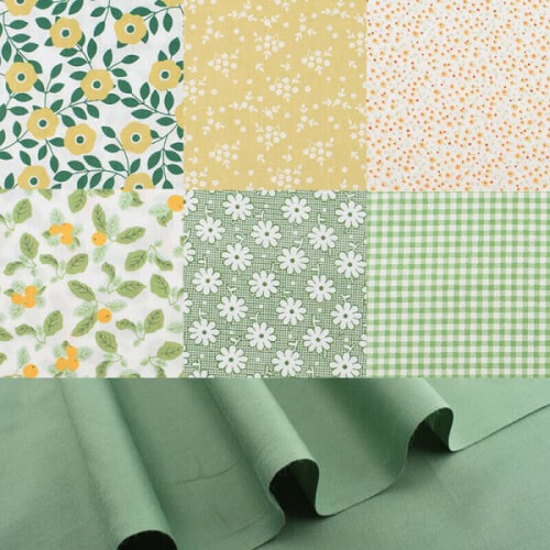 Cotton Fat Quarter Fabric Bundle Green 25x25cm 1