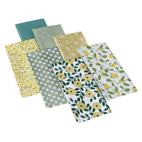 Cotton Fat Quarter Fabric Bundle Green 25x25cm 2