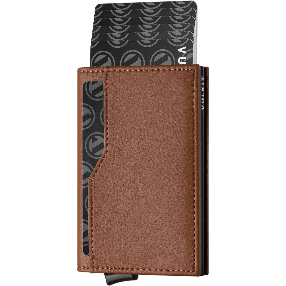 Leather Credit Card Holder With Rfid Blocking Double Id 962029682592