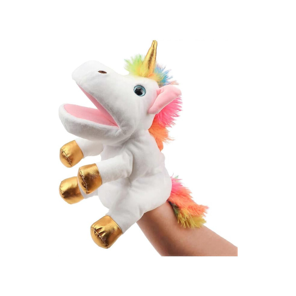 Plush Unicorn Hand Puppet with Movable Mouth 1pc