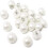 Imitation Pearl Buttons Pure White Silver Tone 12pcs 1