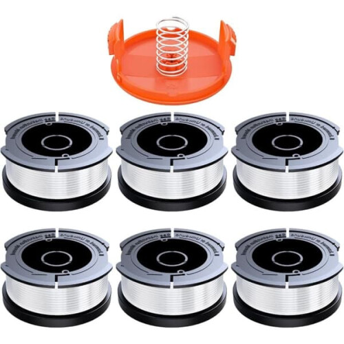 Ανταλλακτικά καρούλια χορτοκοπτικού Black & Decker - 6 τεμάχια πετονιάς 1,65 mm, 10 μέτρα το