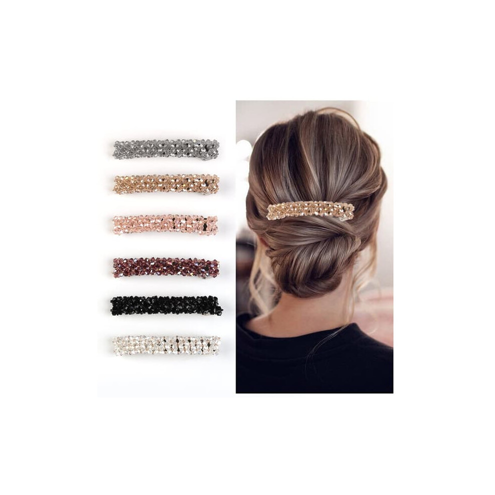 Hair Clips With Rhinestones 6 Pcs 962125359688
