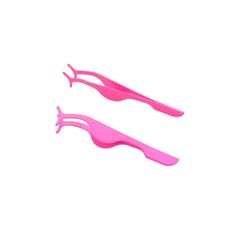 Eyelash Curler And Tweezers Pink For False And Magnetic 962029668602