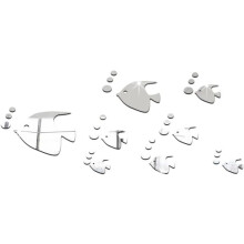 Tropical Fish Wall Decals 3D Mirror Effect 8 Pack