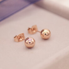 Rose gold ball earrings surgical steel 6mm