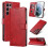 Compatível com Samsung Galaxy S23 Ultra - Capa carteira elegante vermelha 1