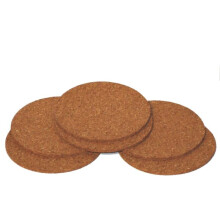 Korkové podtácky - 9 cm - 6 kusů - hnědé