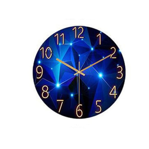 Wall Clock Digital Blue Dial