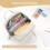 Pencil case corduroy 5 compartments wide opening beige 5