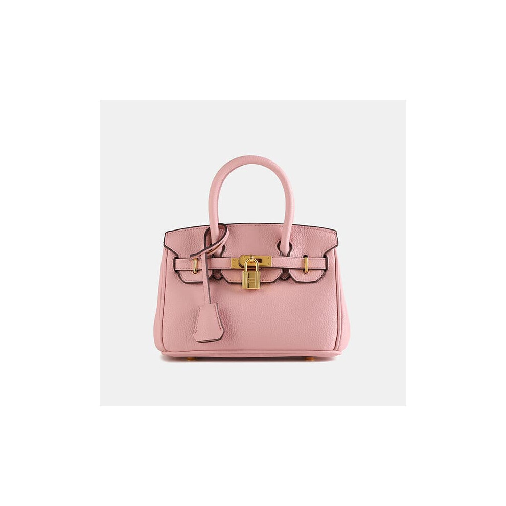 Platinum Lychee-Pattern Handbag Women's Crossbody Bag 30Cm 962029672005