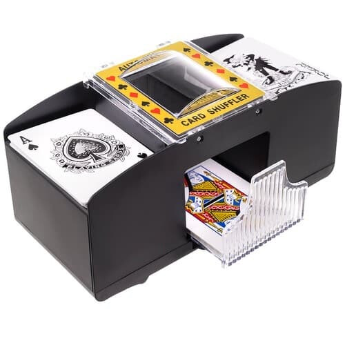 Card Shuffler Black Portable for 2 Decks