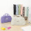 Pencil case corduroy 5 compartments wide opening beige 6