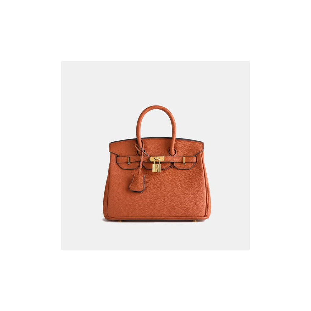 Lychee Pattern Platinum Women's Shoulder Bag 30Cm Caramel 962029671916
