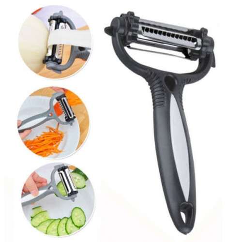 Potato Peeler 3-in-1 Rotating Head Black