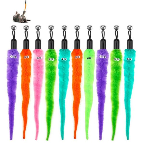 Cat worm toy refill rod replacement 6 pieces 1