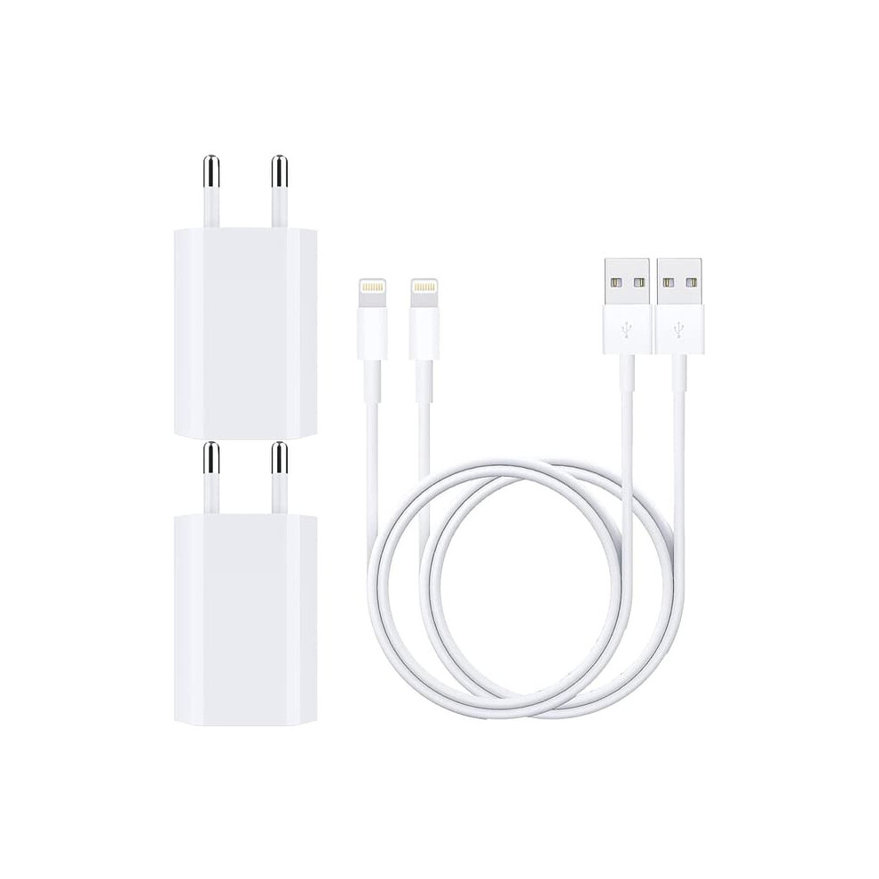 Lightning Charging Cable With Usb Wall Charger 2-Pack 962125369472