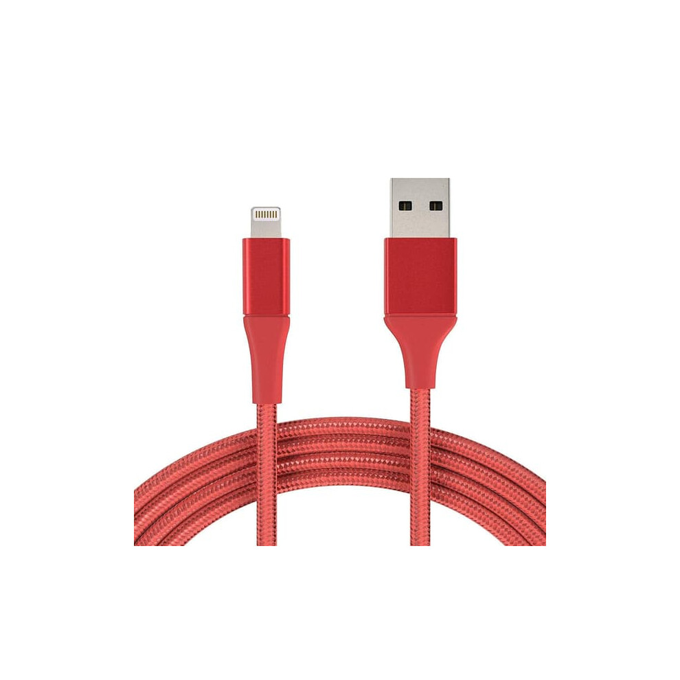 3M Iphone Charger Cable Nylon Quick Charge Red 962029678106