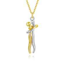 Couple Hugging Necklace Gold Choker Pendant Chain