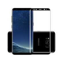 Ag luí le Samsung S8 Gloine Tempered 0.26mm 3D 9H Lánfhráma Dubh