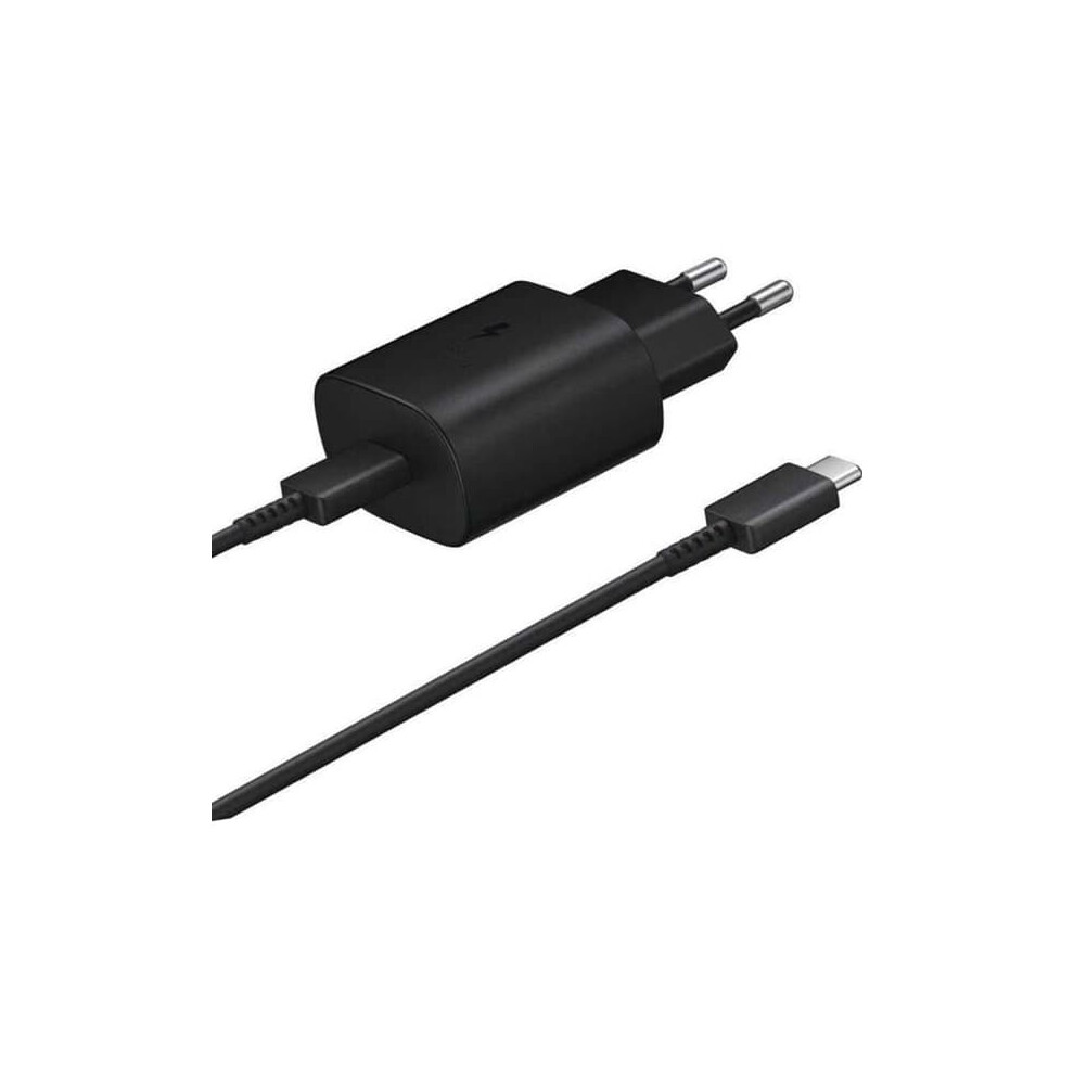 Usb-C Charger 25W For Samsung Galaxy A15/A16/A35/S24/S25 Black 962125363678